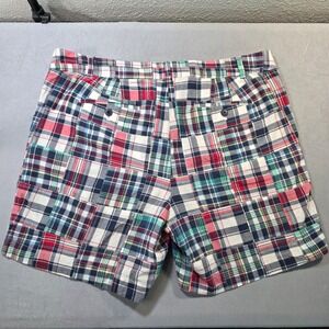 Talbots Womens 14 The Weekend Chino Short Patchwork Plaid Multicolor Cotton 7in